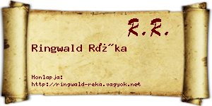 Ringwald Réka névjegykártya